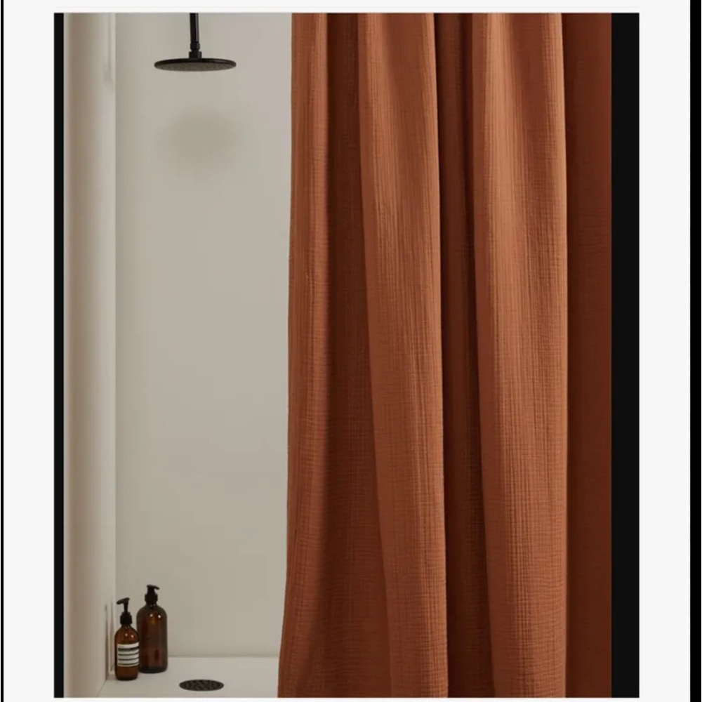 Parachute organic cloud cotton orange shower curtain